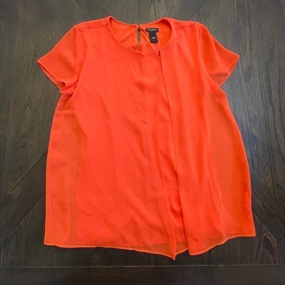 Ann Taylor Orange Blouse Small